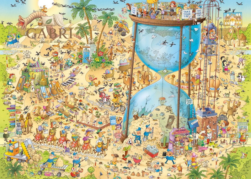 HEYE Puzzle Šílená ZOO: Pouštní expozice 1000 dílků