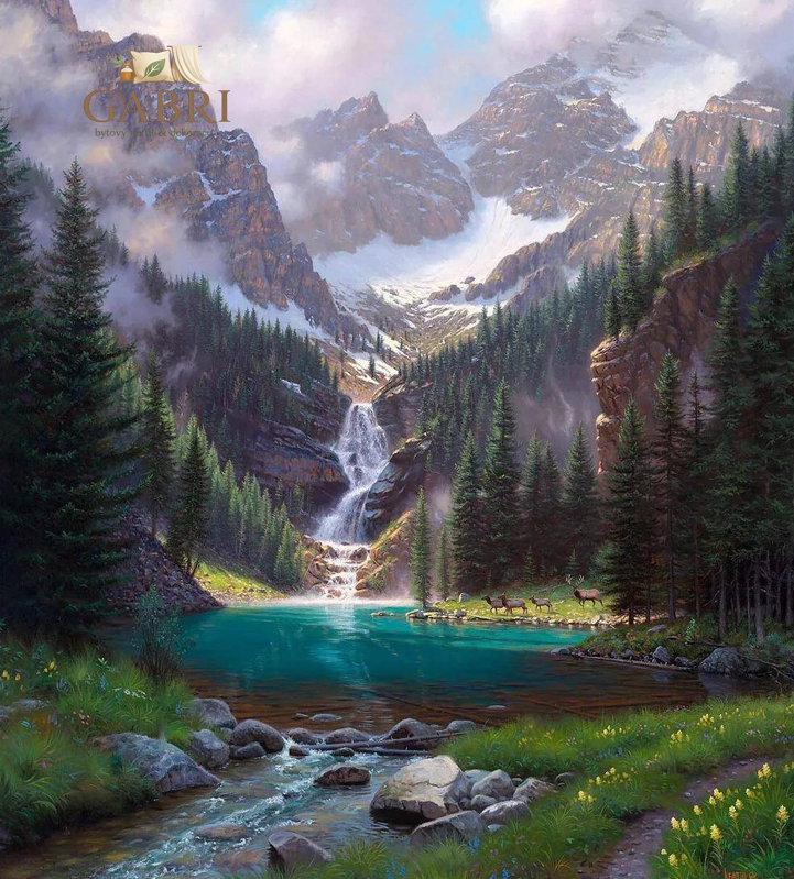 NORIMPEX Diamantové malování Horský potok 30x40cm