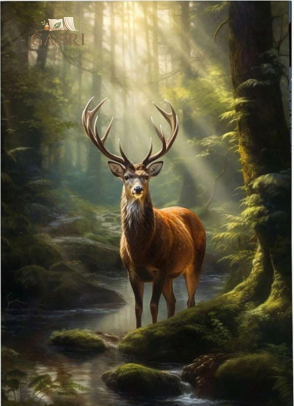 NORIMPEX Diamantové malování Jelen u lesního potoka 30x40cm