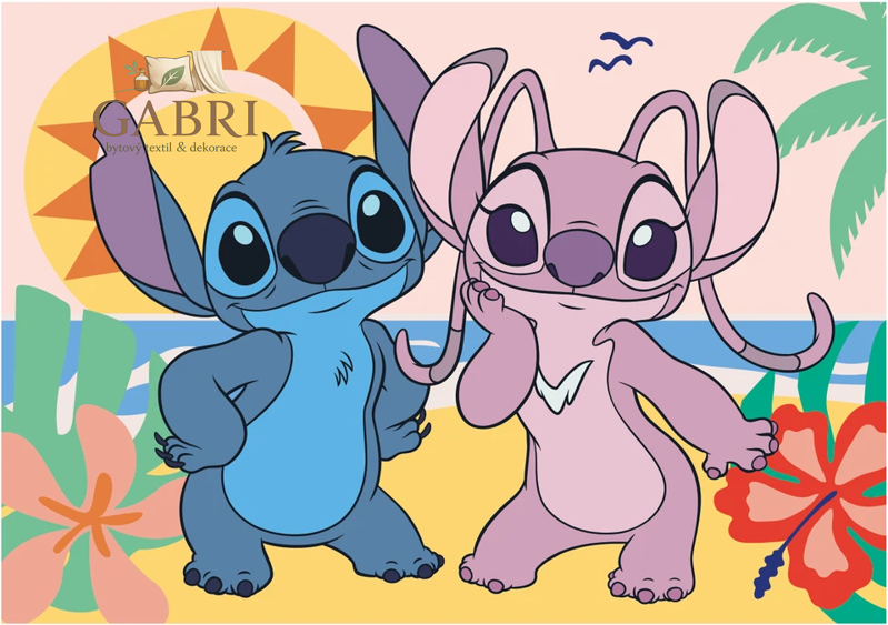 DINO Svítící puzzle Stitch na pláži XL 100 dílků