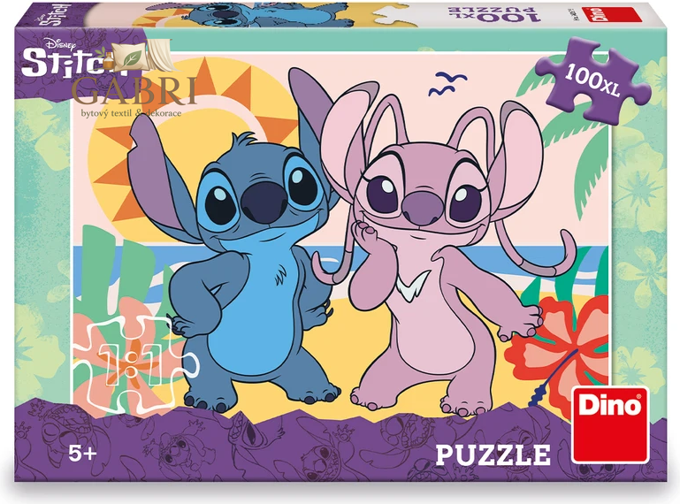 DINO Puzzle Stitch na pláži XL 100 dílků