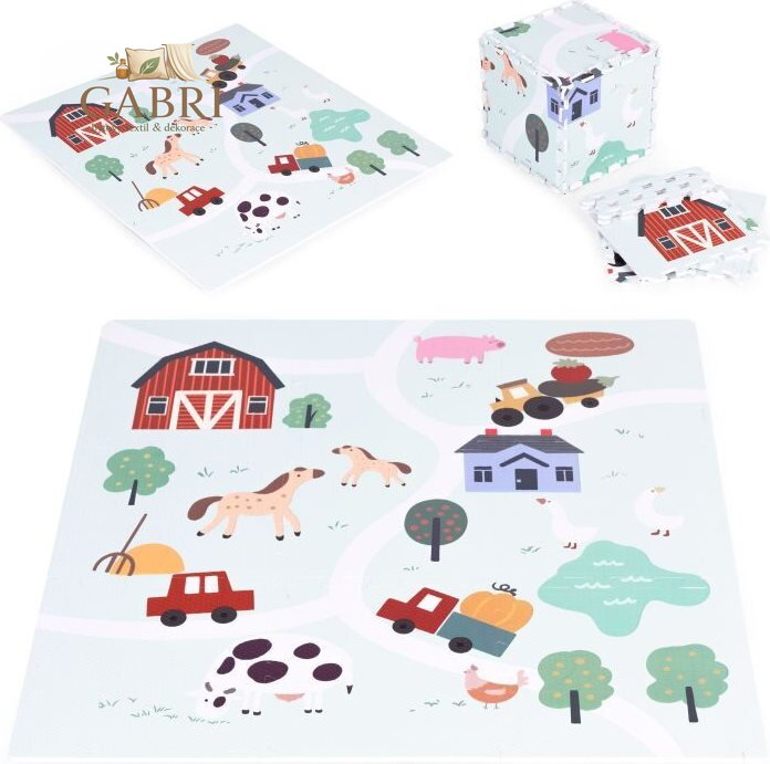 ECOTOYS Pěnové puzzle Farma s okraji