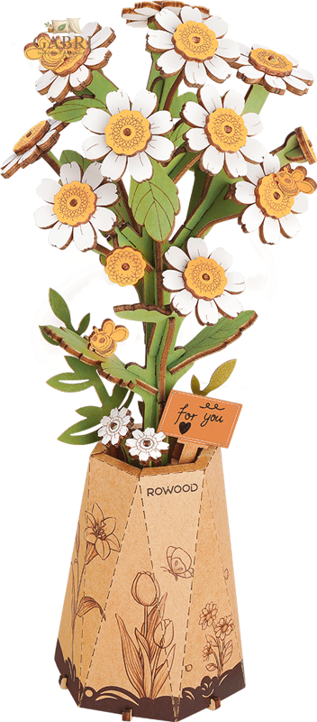 ROBOTIME Rowood 3D dřevěné puzzle Heřmánek 101 dílků