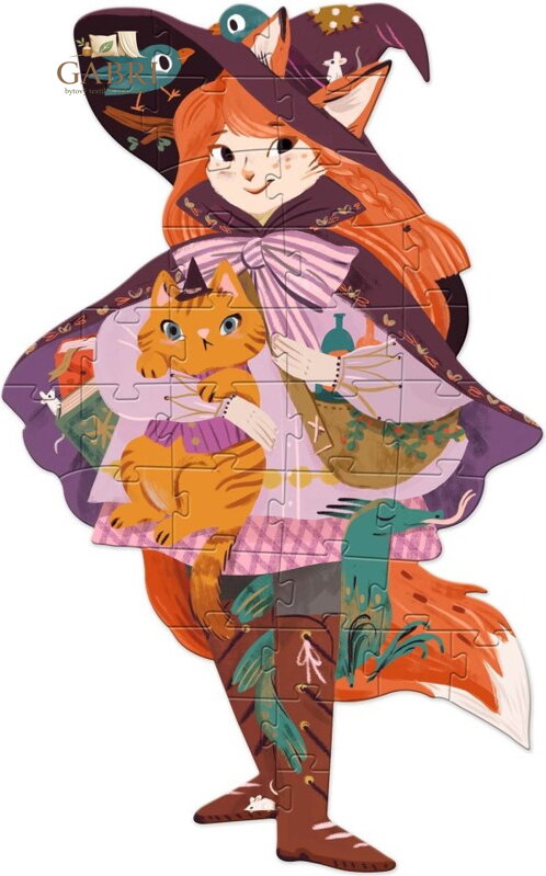 DJECO Podlahové obrysové puzzle Čarodějka Lily 36 dílků