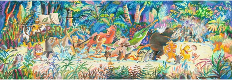 DJECO Panoramatické puzzle Lesní zvířátka 200 dílků