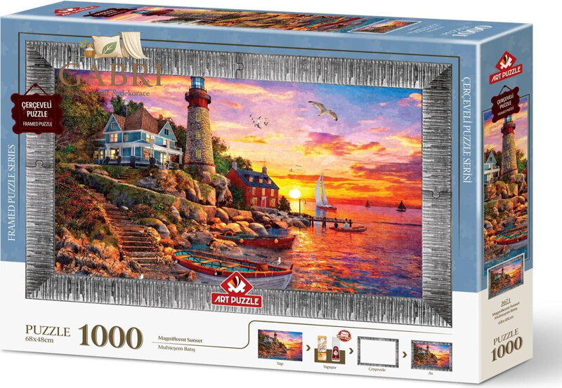 ART PUZZLE Puzzle s rámem a lepidlem 3v1 Nádherný západ slunce 1000 dílků