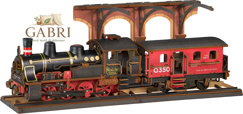 ROBOTIME Rolife 3D dřevěné puzzle Parní lokomotiva 405 dílků