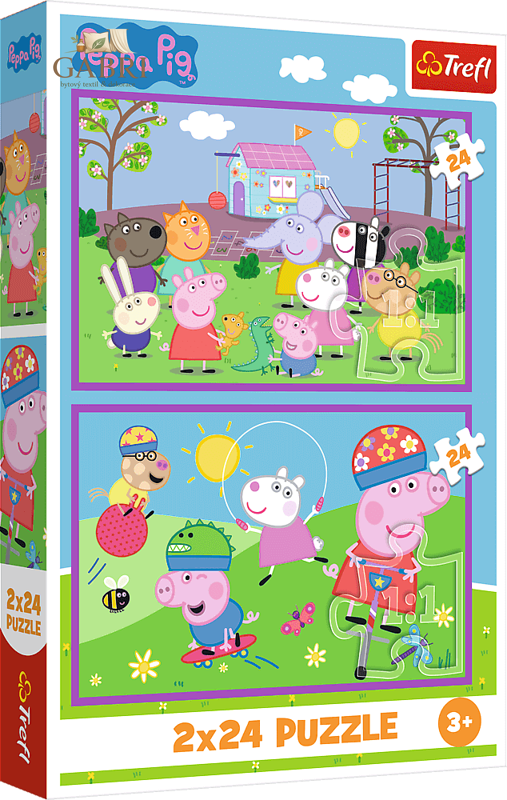 TREFL Puzzle Prasátko Peppa: Peppa na hřišti 2x24 dílků