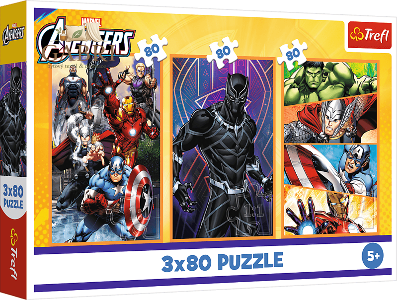TREFL Puzzle Marvel Avengers: Dny plné akce 3x80 dílků