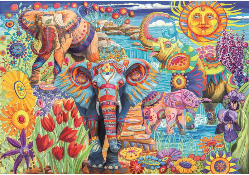 CLEMENTONI Puzzle Karnevaloví sloni 500 dílků