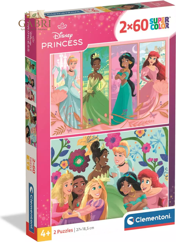 CLEMENTONI Puzzle Disney princezny 2x60 dílků
