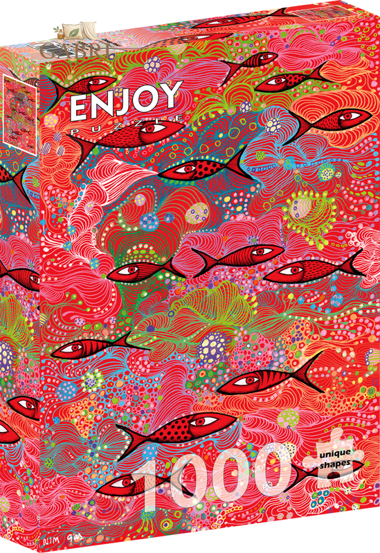 ENJOY Puzzle Hluboká červená 1000 dílků