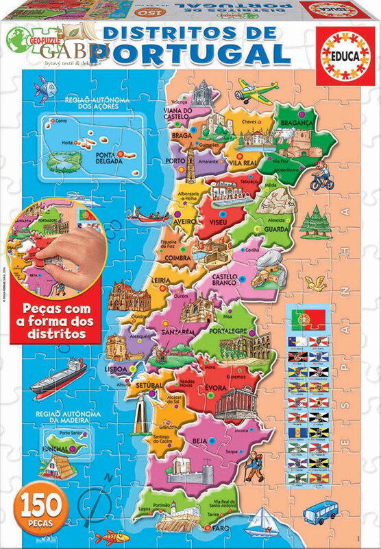 EDUCA Puzzle Mapa Portugalska 150 dílků