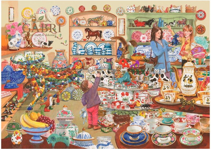 HOP Puzzle Býci v obchodě s porcelánem 1000 dílků