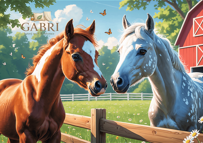 TREFL Puzzle Koně na mýtině 200 dílků