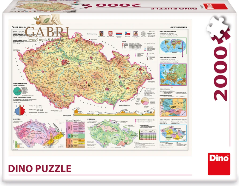 DINO Puzzle Mapa České republiky 2000 dílků