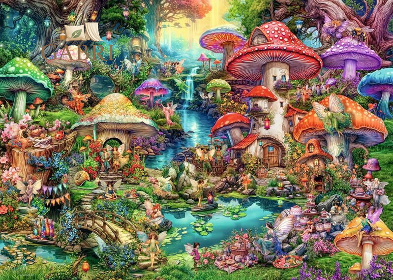 RAVENSBURGER Puzzle Houbová vesnička 1000 dílků