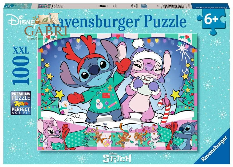 RAVENSBURGER Puzzle Disney: Stitch o Vánocích XXL 100 dílků