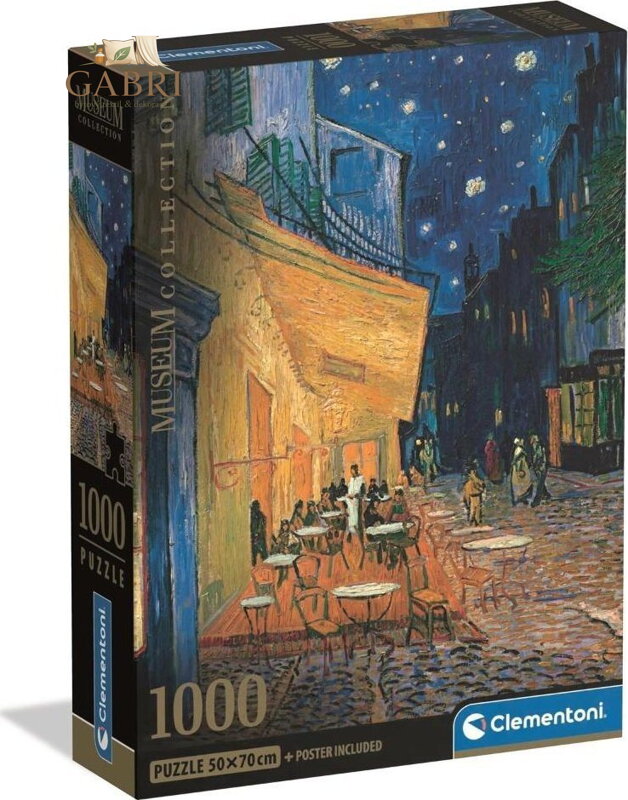 CLEMENTONI Puzzle Museum Collection: Terasa kavárny v noci 1000 dílků