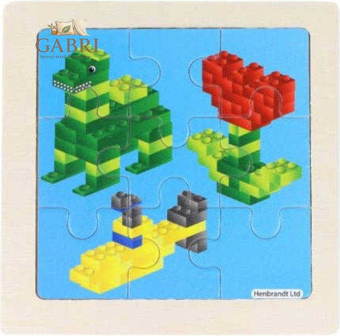 Dřevěné puzzle Stavebnice II 9 dílků
