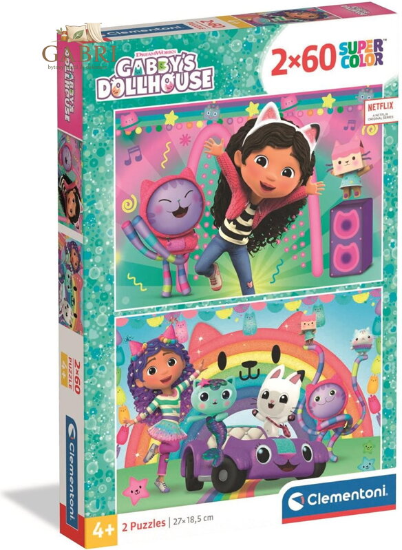 CLEMENTONI Puzzle Gábinin kouzelný domek: Raduj se s námi 2x60 dílků