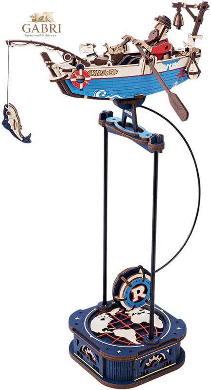 ROBOTIME Rokr 3D dřevěné puzzle Rybářská loď s kyvadlem 161 dílků