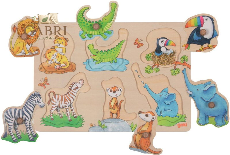 GOKI Dřevěná vkládačka Maminka a mládě II