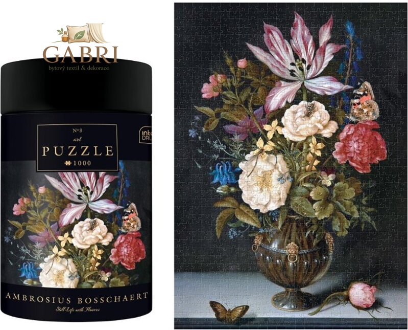 INTERDRUK Puzzle Art: Tichý život s květinami 1000 dílků