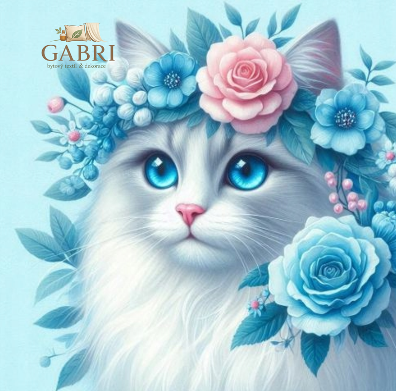 NORIMPEX Diamantové malování Kočka s věnečkem 30x40cm