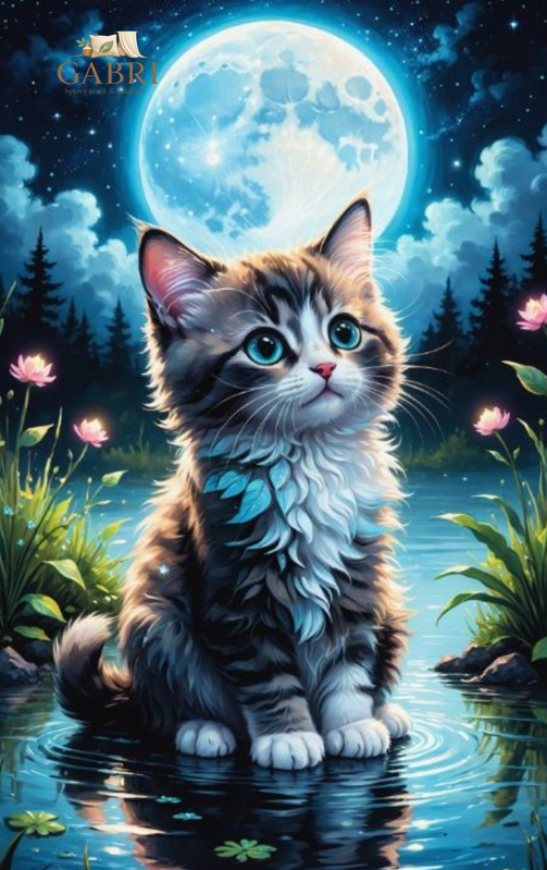 NORIMPEX Diamantové malování Kočka u rybníka 30x40cm