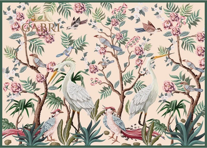 INTERDRUK Puzzle Secret Garden: Ptáci v rozkvetlých stromech 1000 dílků