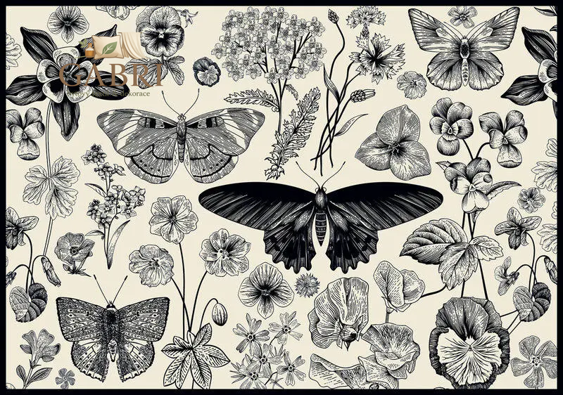 INTERDRUK Puzzle Flowers: Motýli a květiny 500 dílků