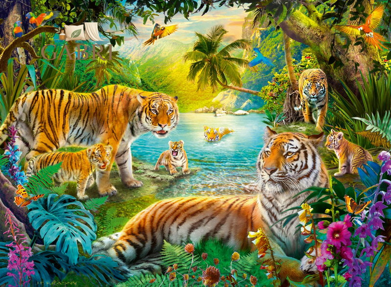 RAVENSBURGER Puzzle Oáza tygrů 500 dílků