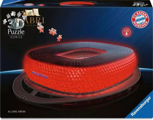 RAVENSBURGER Svítící 3D puzzle Iconics: Allianz Arena (Noční edice) 216 dílků