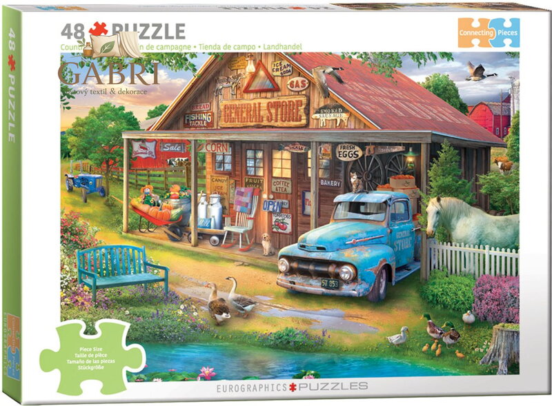 EUROGRAPHICS Puzzle Connecting Pieces: Vesnický obchůdek 48 dílků
