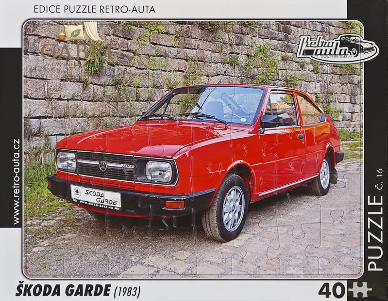 RETRO-AUTA Puzzle č.16 ŠKODA GARDE (1983) 40 dílků
