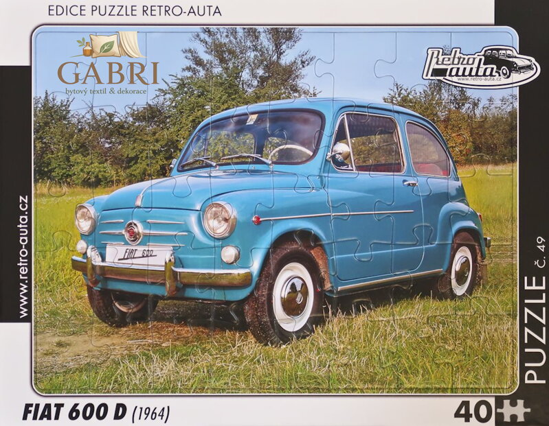 RETRO-AUTA Puzzle č.49 FIAT 600 D (1964) 40 dílků