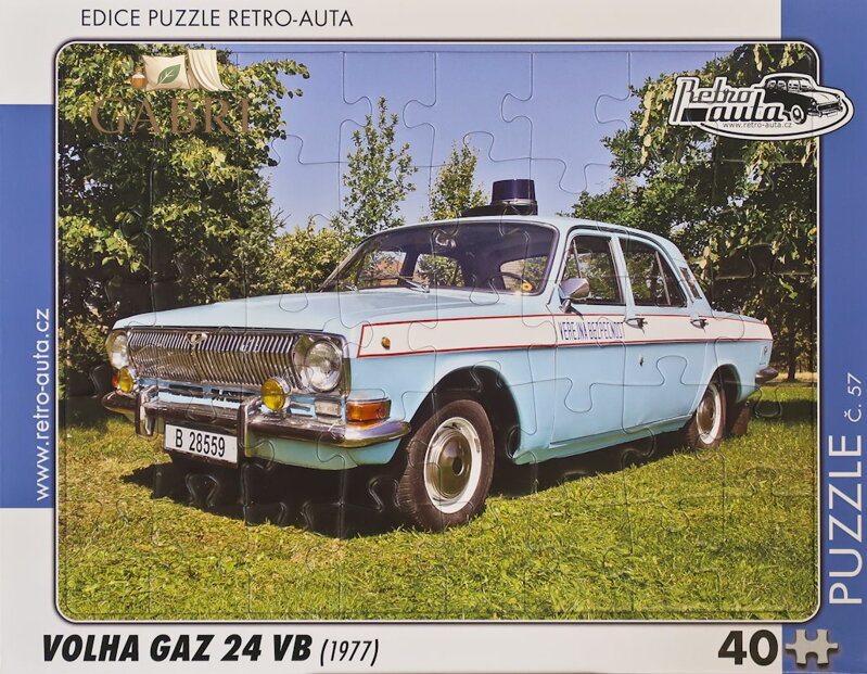 RETRO-AUTA Puzzle č.57 VOLHA GAZ 24 VB (1977) 40 dílků