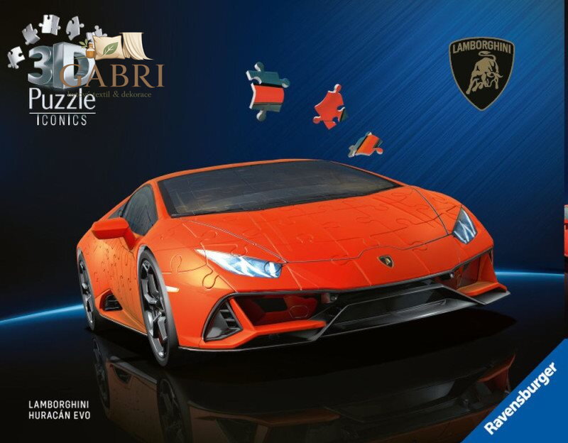 RAVENSBURGER 3D puzzle Iconics: Lamborghini Huracán Evo oranžové 108 dílků