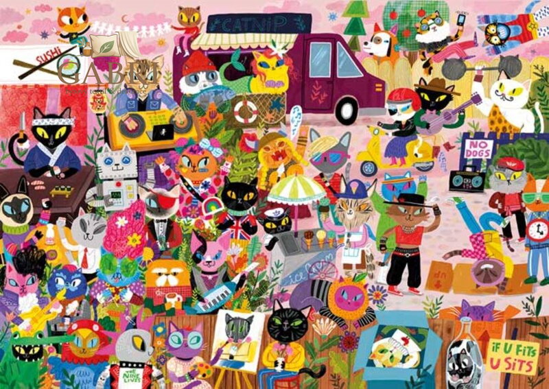 MAGNOLIA Puzzle Kočičí dav 1000 dílků