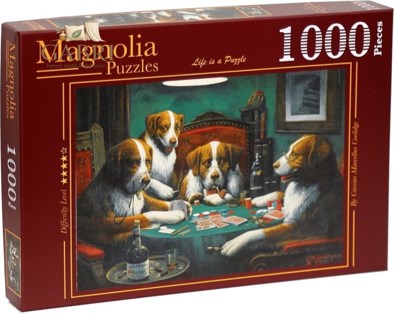 MAGNOLIA Puzzle Psi hrající poker 1000 dílků