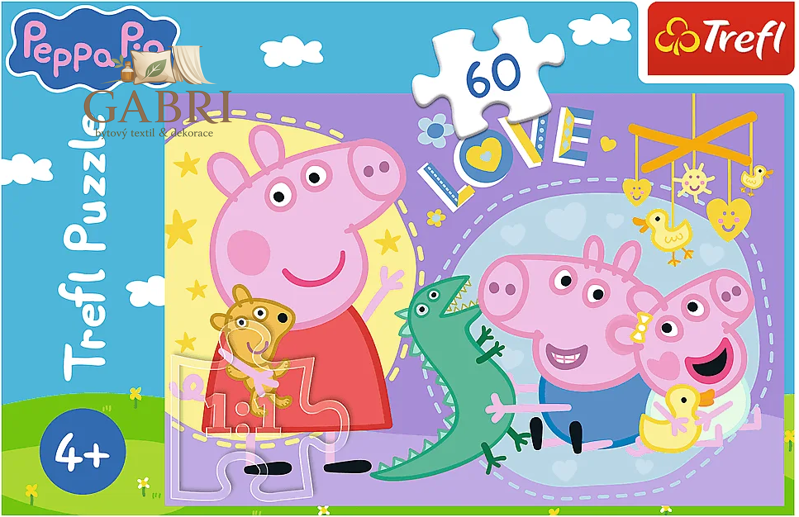TREFL Puzzle Prasátko Peppa: Šťastná Peppa 60 dílků