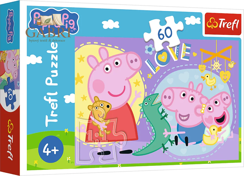 TREFL Puzzle Prasátko Peppa: Šťastná Peppa 60 dílků