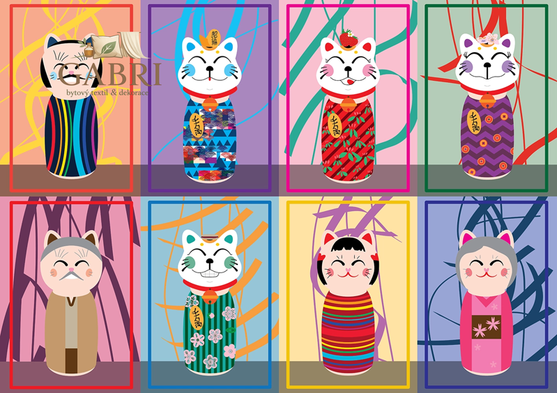 YAZZ Puzzle Maneki Kokeshi 1000 dílků