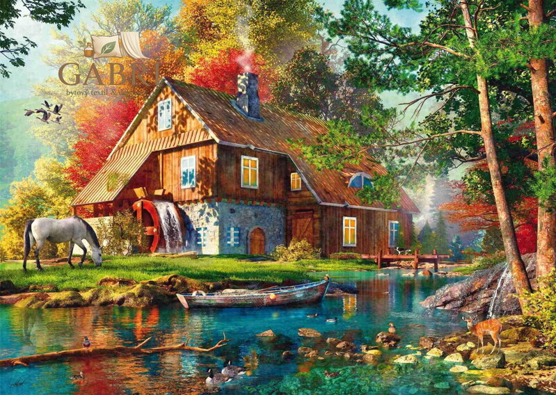 SCHMIDT Puzzle Vodní mlýn na podzim 1000 dílků