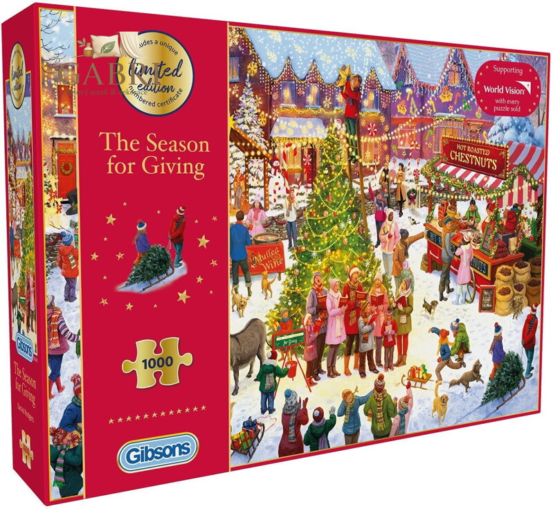 GIBSONS Puzzle Limitovaná vánoční edice: Čas obdarování 1000 dílků