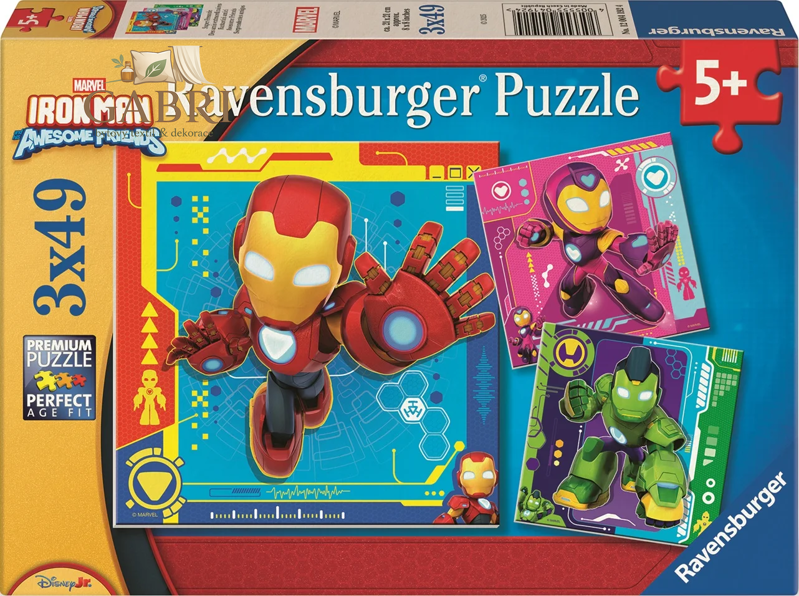 RAVENSBURGER Puzzle Iron Man a jeho úžasní přátelé 3x49 dílků
