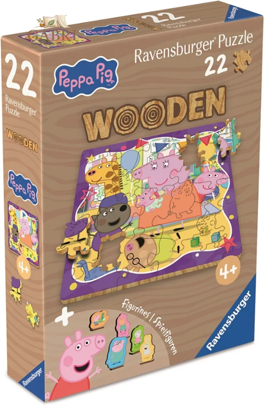RAVENSBURGER Dřevěné puzzle Prasátko Peppa 22 dílků