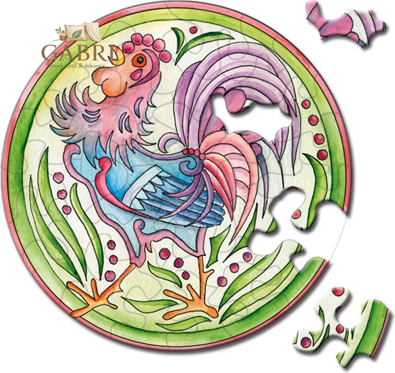 CURIOSI Kulaté puzzle Picoli: Kohout 33 dílků