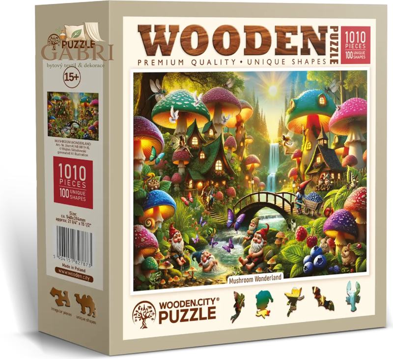 WOODEN CITY Dřevěné puzzle Houbová říše divů 1010 dílků